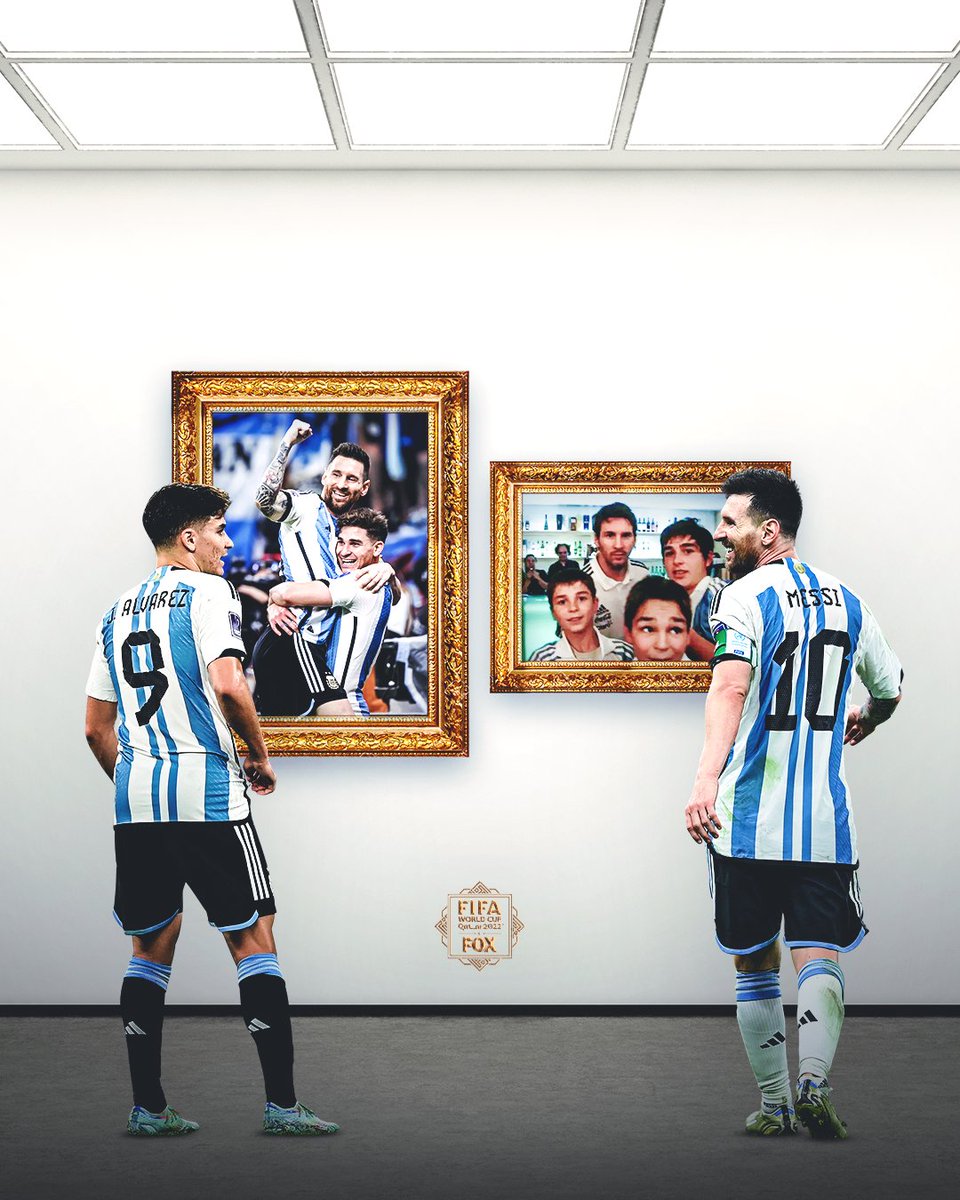 10 years ago: Julián Álvarez asks Messi for a photo as a fan 

Tonight: Messi and Julián Álvarez lead Argentina to a FIFA World Cup Final 

What a moment 👏❤️