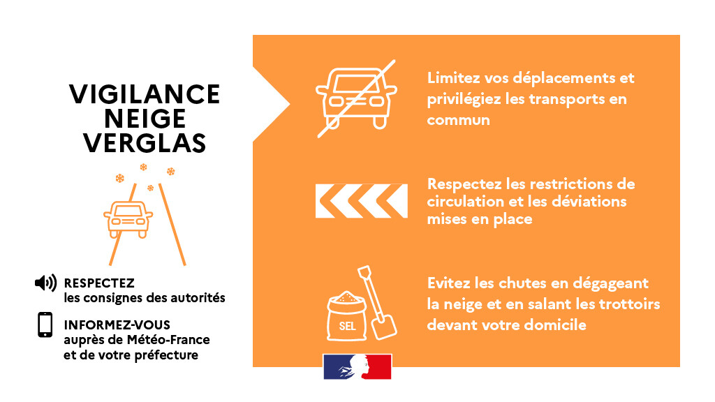 Préfet de Normandie et de la Seine-Maritime (@prefet76) on Twitter photo ⚠ <a href="/meteofrance/">Météo-France</a> place la #SeineMaritime en vigilance orange 🟠 neige-verglas ❄ à partir de cette nuit.
➡ Adaptez votre conduite aux conditions météorologiques 🚗
➡ Soyez attentifs si vous pratiquez des activités sensibles au risque météorologique ⚠ <a href="/meteofrance/">Météo-France</a> place la #SeineMaritime en vigilance orange 🟠 neige-verglas ❄ à partir de cette nuit.
➡ Adaptez votre conduite aux conditions météorologiques 🚗
➡ Soyez attentifs si vous pratiquez des activités sensibles au risque météorologique