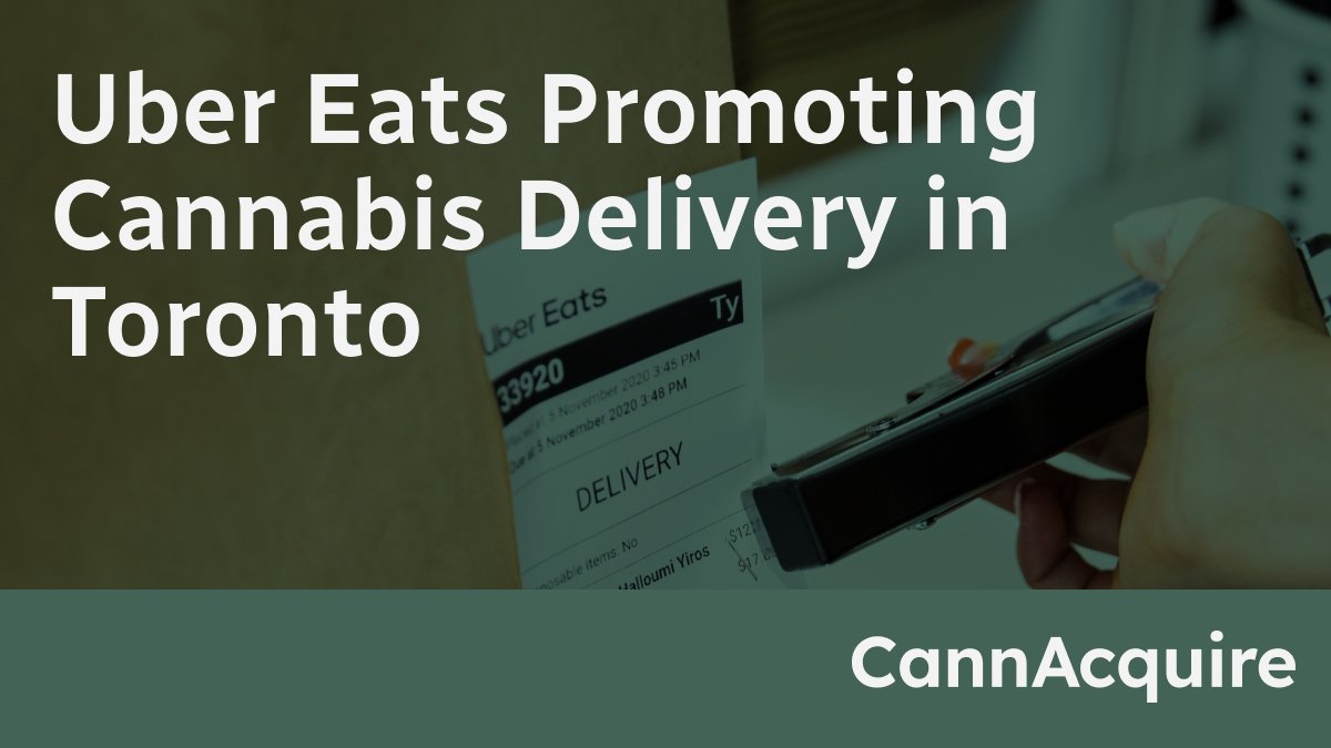Uber Eats is now promoting cannabis delivery in Toronto through a partnership with Leafly.

#CannabisRetailAcquisition #CannabisAcquisition #CannabisStore #CannabisMerger #Canadian #Toronto #Uber #UberEats