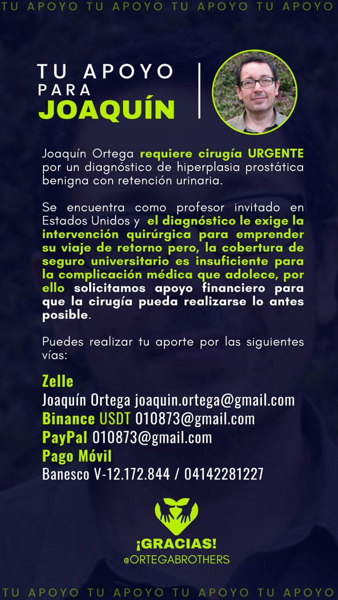 💪🏼 Mis panas, aún me falta para llegar a la meta.

📩 Para facilitar el procesos unos amigos me abrieron esta colecta, por favor ayúdame.

📭 También seguimos recibiendo aportes por otras vías.

🙏🏼 Muchas gracias, por favor RT

gofundme.com/f/gastos-opera…