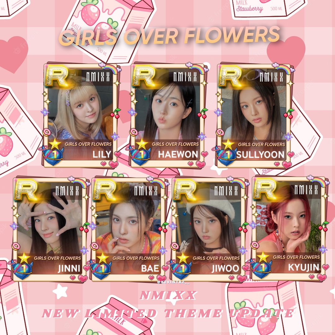 CORTISTNT's tweet photo. NMIXX " GIRLS OVER FLOWERS  " THEME [ OT7 VER.]

#NMIXX #LILY #HAEWON #SULLYOON #JINNI #BAE #JIWOO #KYUJIN #tank #freakyfresh #JYP #SUPERSTARJYP #SUPERSTARJYPNATION  #NMIXXDICE #NMIXX_IS_SEVEN https://t.co/atep1UIXB0