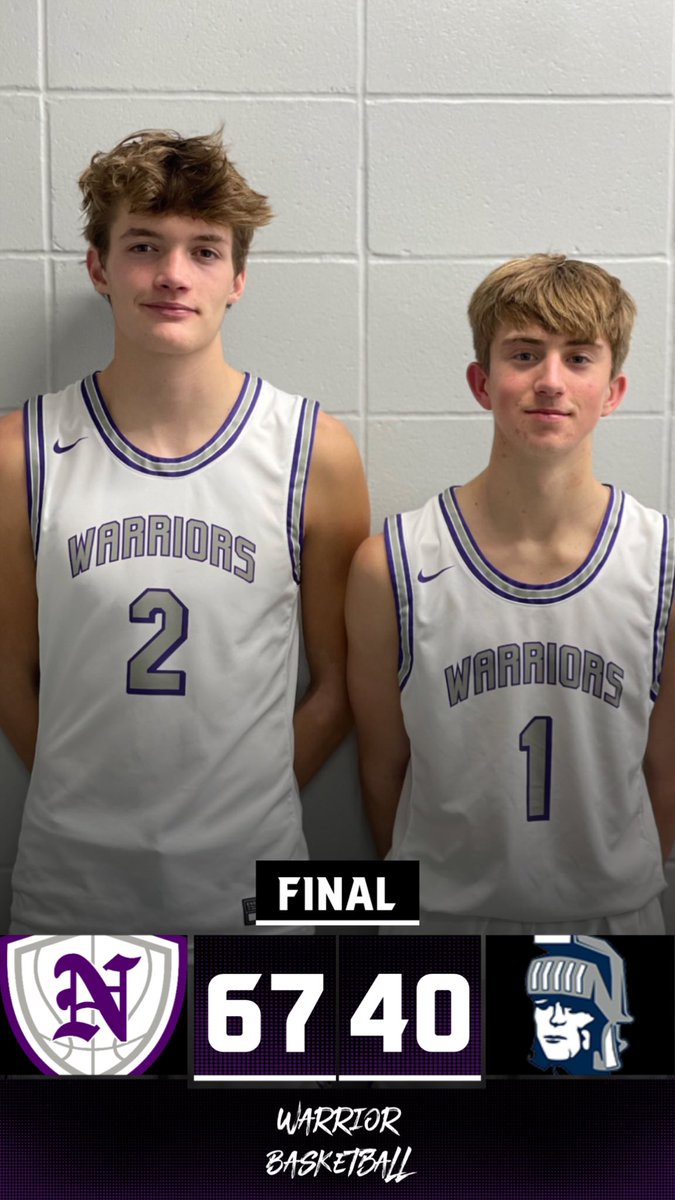 NorwalkHoops's tweet photo. Warriors win 67-40 over Lewis Central. Team Leaders Braeden and Jack talked about playing with a purpose and doing your job. Warriors travel to Indianola on Friday for a big LHC showdown. #iahsbkb #DifferentRoleSameGoal https://t.co/kGsQky21sx