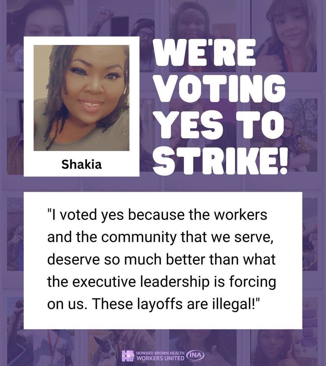 HBHWorkers's tweet photo. Howard Brown workers are voting to authorize a strike this week. Here’s why union members are voting yes! 

#HBHnolayoffs #ChopFromTheTop #EssentialNotDisposable https://t.co/4E7m7sbqCE