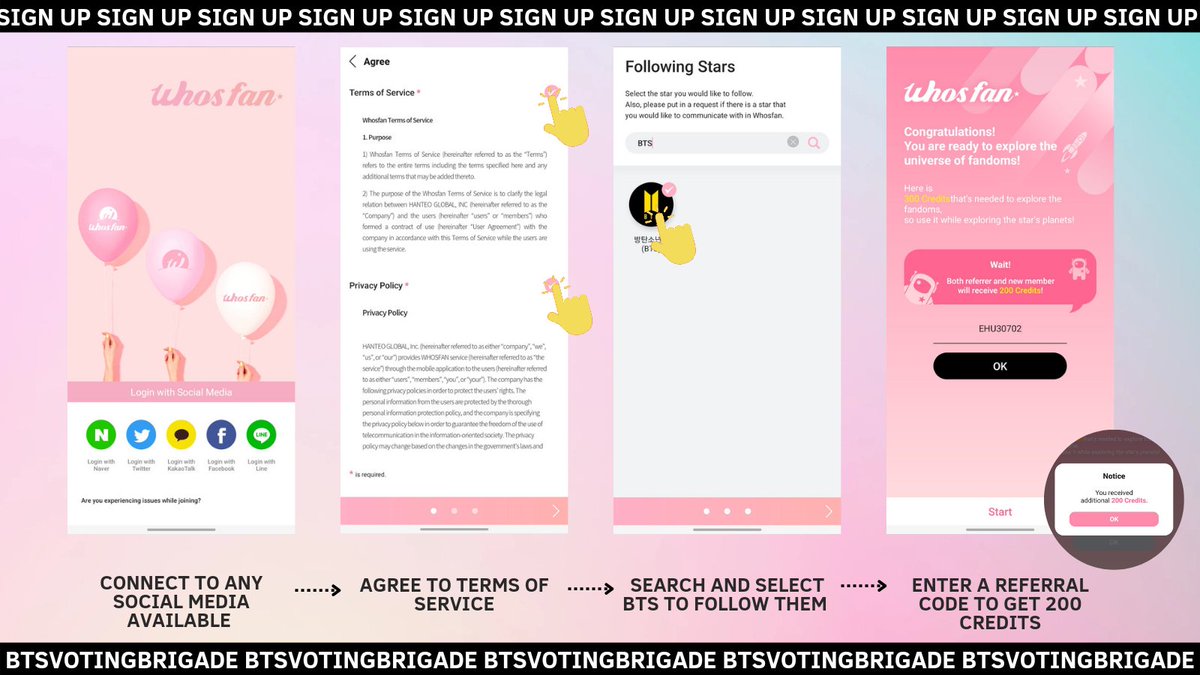 votingbrigade's tweet photo. [WHOSFAN TUTORIAL]

How to vote on Hanteo Music Awards 2022 ⁉️

Data - 50%
Voting - 50%
📱 https://t.co/o02sw5KoSD
🗳️ https://t.co/IEAgFz201G 
1st round - 13th ~ 23rd Dec.
Whosfandom - 16th Dec.
2nd Round - 6th Jan.

⚠️ Referral Code - EHU30702

Retweet To Spread 🚀 https://t.co/ebpPuRhUpX