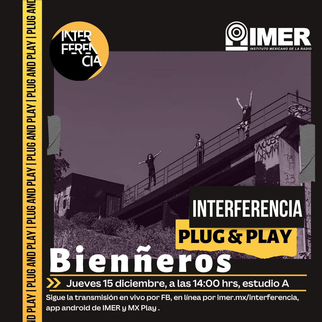 El año se acaba y nosotros queremos despedirlo con una bonita sesión #PlugAndPlay a cargo de <a href="/Bienneros/">Bienñeros</a> .✨ 
Si quieren ser parte de los invitados especiales, envíen mensaje con su nombre completo a nuestras redes sociales. 📩
*cupo limitado