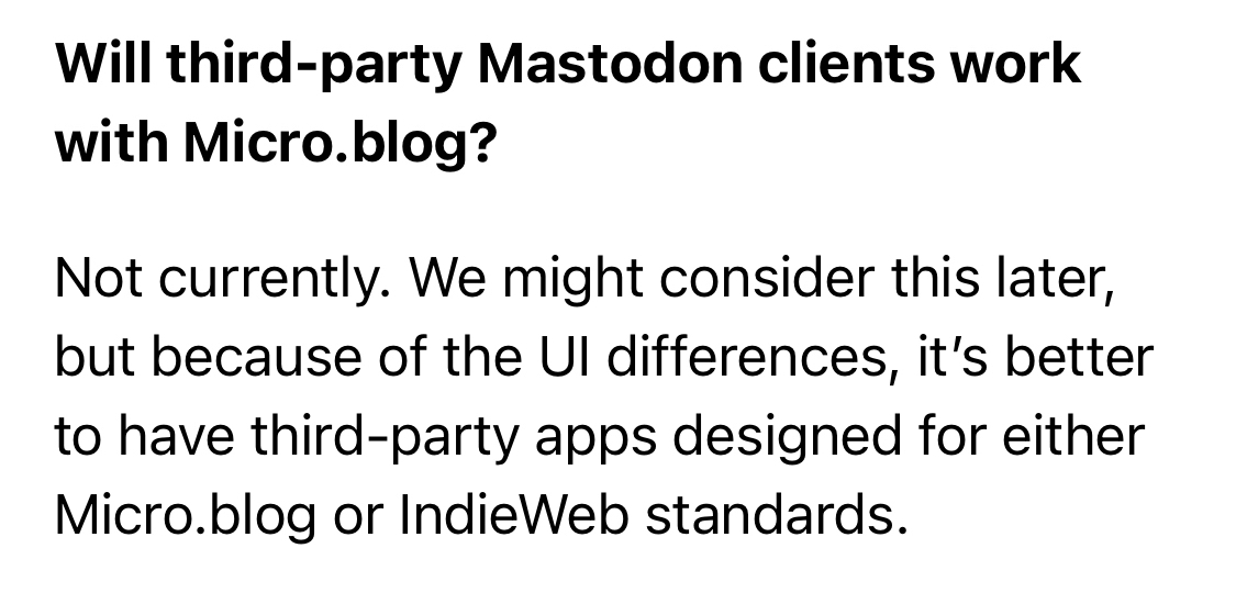 _heyjarrod's tweet photo. With so much interest and excitement around Mastodon clients coming from superb longtime developers, I wonder if @manton and team will reconsider https://t.co/lzp9A10muQ compatibility? https://t.co/yQNRohOI7E https://t.co/hrn2ClEL85