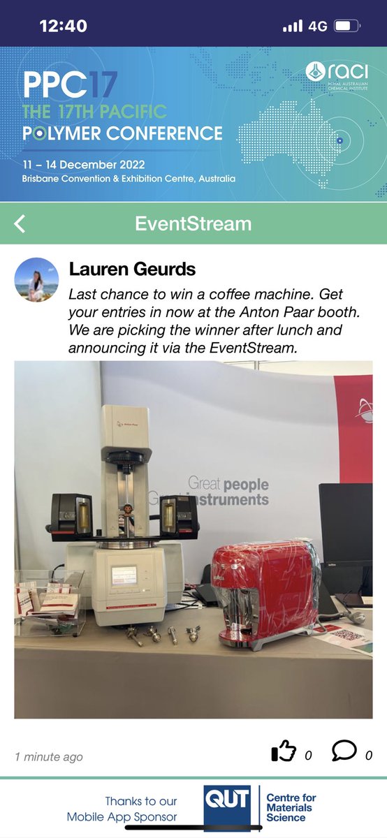 Check out the Anton Paar booth <a href="/The17thPPC/">PPC17</a> to win a coffee machine! <a href="/SimplyRheology/">Simply Rheology</a>  #PPC17