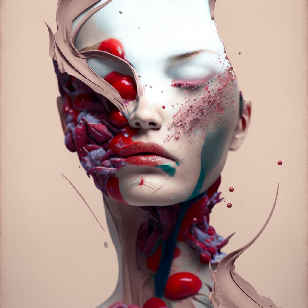 divinelenia's tweet photo. Red Berries 
#portrait #portraitart #female #mixedmediaart #abstract #red #berries #redberries #midjourneyAi #midjourney #AIArtwork #aiart #digitalpainting #digitalart https://t.co/N9PsI17uZ0