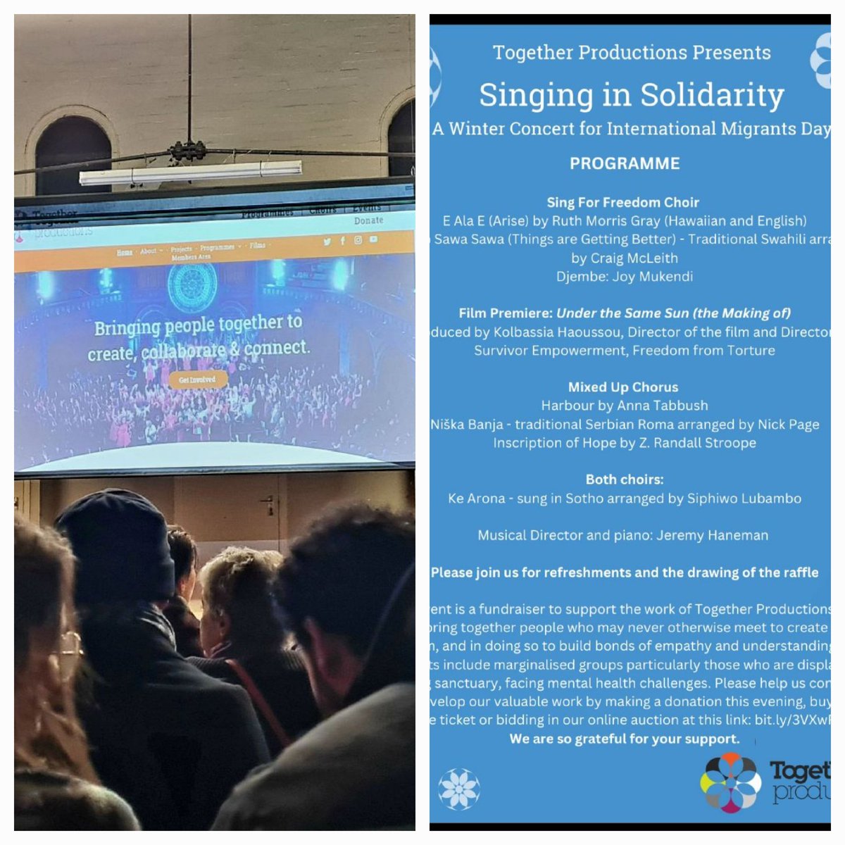 #ItTakesACommunity to keep bringing hope and sanctuary. Thank you <a href="/Together_Create/">Together Productions</a> for the  reminder that "through any trial, there is always a way,” and  I hope we can all say "When you need a place to shelter,We’re a harbour in the storm" #MigrantsDay