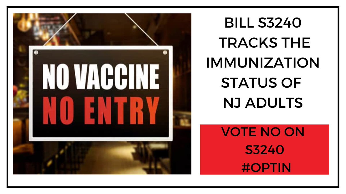 INparentingNJ's tweet photo. @bobsingernj Medical status can lead to discriminatory repercussions and should be kept privately between the individual &amp; medical provider, not the state government.  Vote NO on S3240 which automatically assumes your consent for participation in a vaccination database. #OPTIN https://t.co/26KDj7ChT8