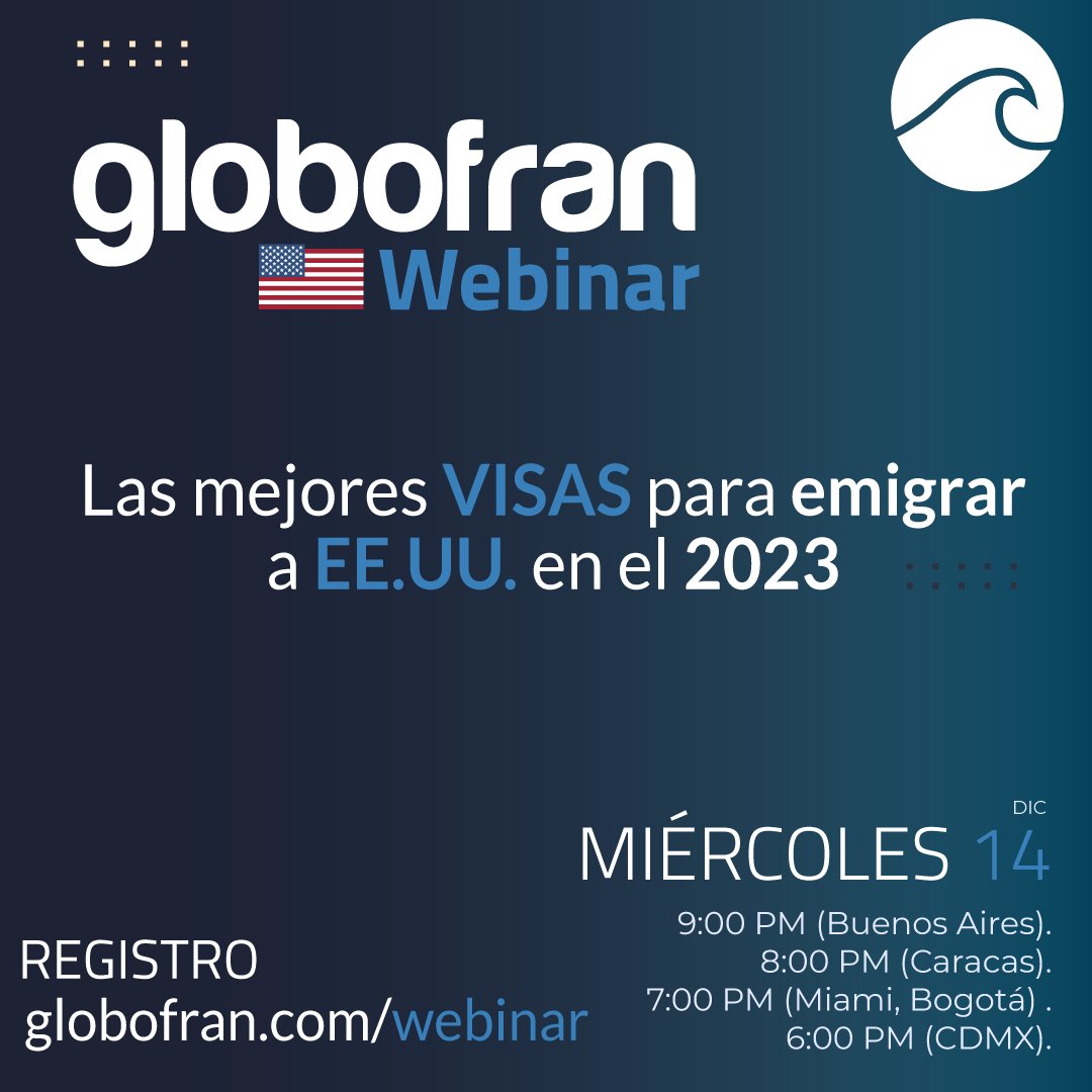 globofran1's tweet photo. Pensando en el 2023 y que opciones legales migratorias se pueden tener para EE.UU. Te invitamos a nuestro seminario web mañana miércoles con 3 abogados expertos migratorios que conocen bien el tema para distintos países de Latam. 

¡Te esperamos!
https://t.co/S3KQyaUPR9 https://t.co/ssjS9gKK4T
