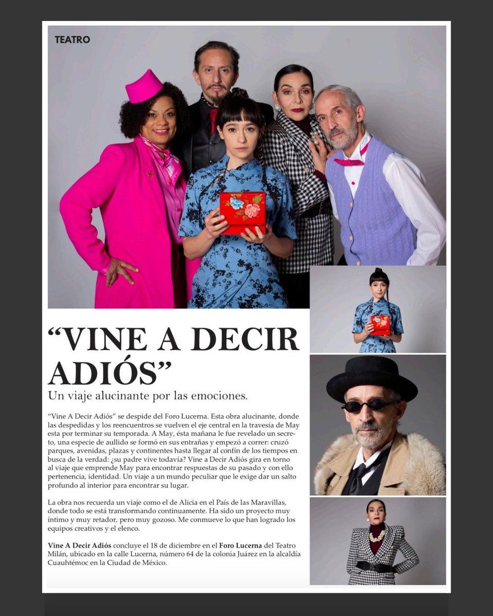 Este fin de semana termina nuestra temporada 😢🎭 acompáñanos en las últimas funciones de #VineADecirAdiós

Boletos: bit.ly/3BMJviR