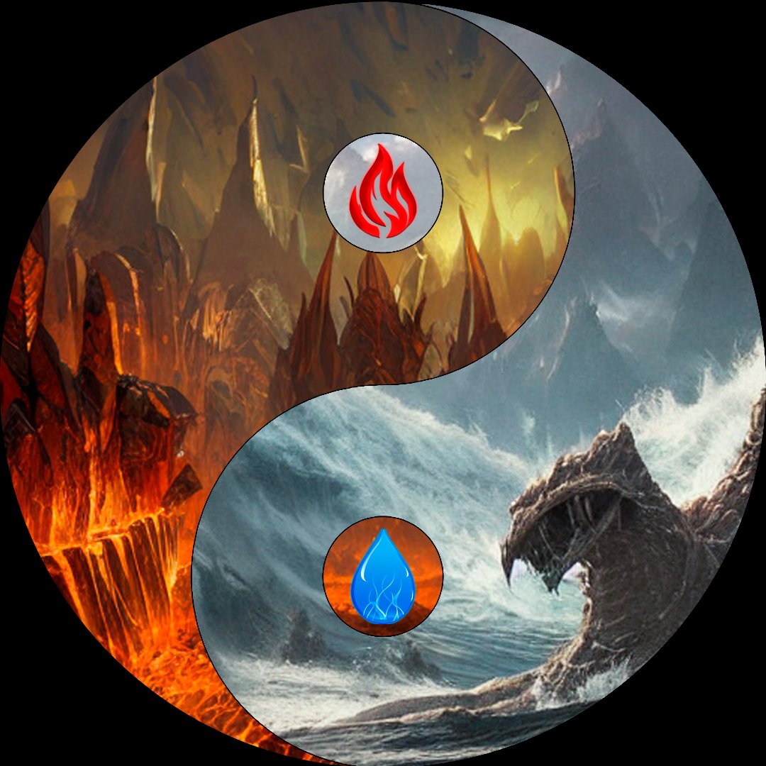 MagicintheChain's tweet photo. 🔥 And you, which side are you on? 💧

👉 Are you of #fire or do you prefer #water?

👀 Do you know what our new Fire &amp; Dispair fire deck looks like?

👇 Take a look in our website
https://t.co/O8IpZ1NTGV

#yinyang #sea #waves #lava #nfts #magic #fantasy #question #art #red #blue https://t.co/8Cl1YT6URa