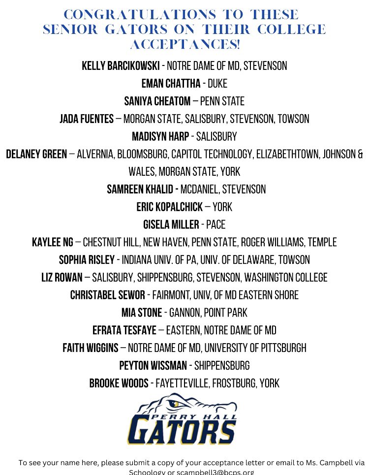 Hall_Pride's tweet photo. College acceptances are rolling in! Congratulations to our fabulous seniors!π ππ If you donβt see a name, submit a copy of the acceptance letter to Ms. Campbell- our fabulous College Counselor.
#hallpride #classof2023strong #hallyeah https://t.co/yyOoKxIFPJ