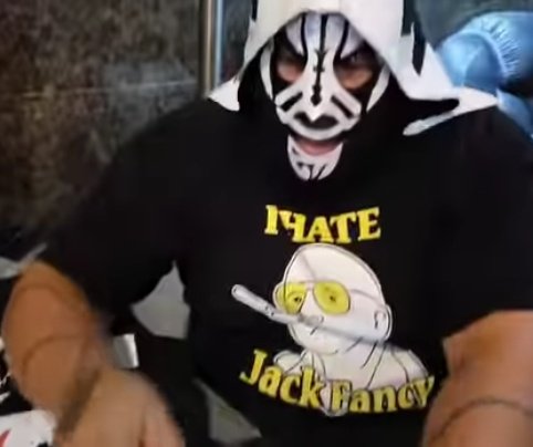 ChirpingBlueJay's tweet image. Mr.L.A.PARK @laparktapia sporting a &quot;I hate #JackFancy&quot; @realJackFancy T-shirt, awesome! #WrestlingTwitter #WrestlingCommunity #LosParks #Chairman #Original #Wrestling #prowrestling #LuchaLibre @mas_lucha #FancyPies 

@realJackFancy 
#EWF @EWFEmpire
January 7th in #SanBernardino