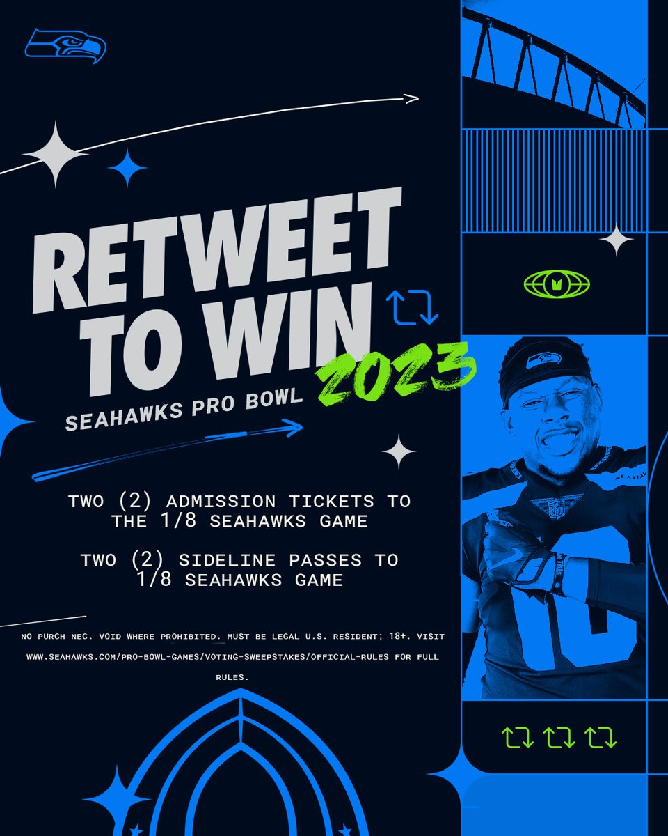 Seahawks's tweet image. #ProBowlVote giveaway again! 

RT to vote. #Sweepstakes

@GenoSmith3 @UchennaN_42 @_Tariqwoolen @alwoods17 #JordynBrooks @TDLockett12 @dkm14 @qdiggs6 @CharlesC_67 @ShelbyHarris93 #AbrahamLucas @CobyBryant8_ @mdcksn @JayMy_31
@NBELLORE54 @carsontink

🗳 shwks.com/sy78in