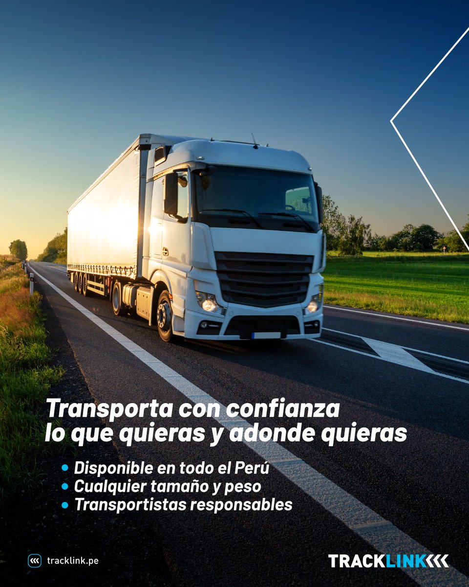 tracklinkperu's tweet photo. Transporta lo que quieras y adonde quieras con toda confianza 🚛
Cargas livianas y pesadas son llevadas por nuestros transportistas a todo el Perú de forma responsable y confiable. 🛰
Transporta ahora ➡ https://t.co/aJkog3v4bW
#TrackLink #GPS #Lima #Peru #Tecnologia #MiCarga https://t.co/Qk19OPHFUU