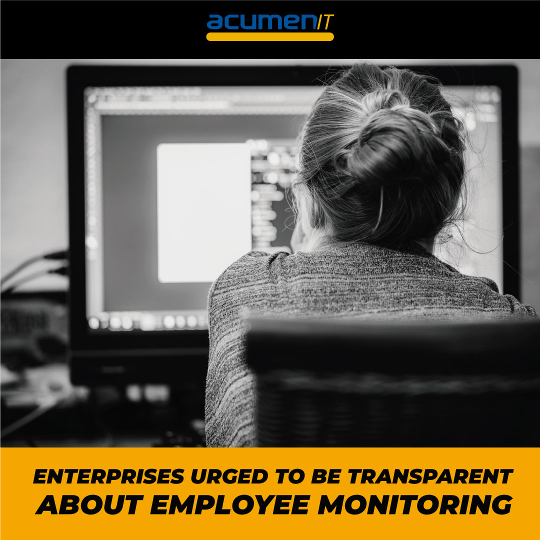AcumenIT's tweet photo. Are you transparent about the ways you monitor your remote team? Does your team know what info you collect? Honesty is the best policy to get the best from them.

Get in touch, and let's talk

ACUMEN IT
https://t.co/Bi16XN7osV

#EmployeeMonitoring #productivity #RemoteWorkers https://t.co/I0RLFGgEbL