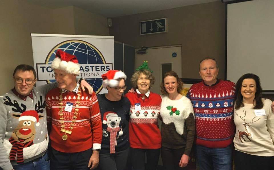 Christmas time at Dun Laoghaire  Toastmasters is a great excuse to get out the festive gear once again and celebrate in style. At our next meet, on Monday the 19th at the Graduate Killiney, we’ll have a short meeting after which we’ll enjoy a bite and a sup together 🎄 🎄 🎄
