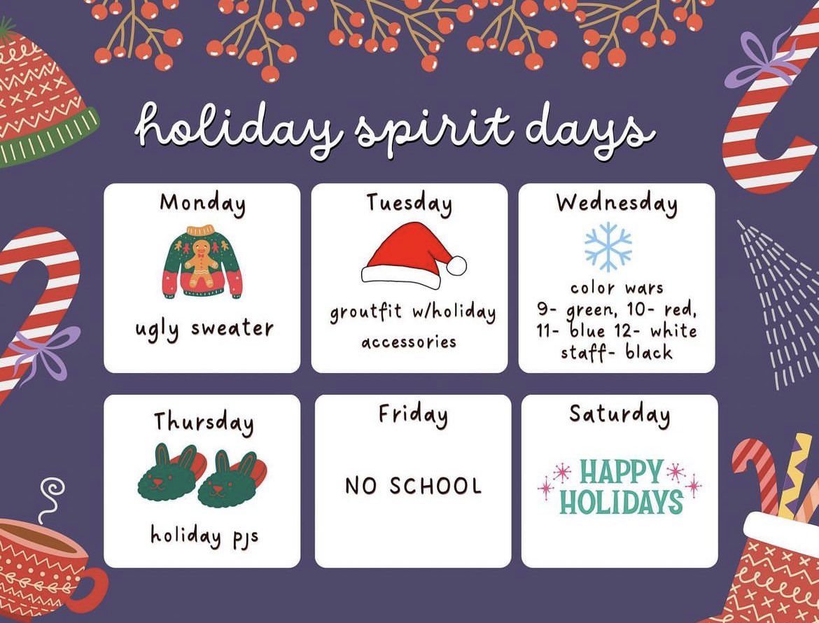 Join us next week for holiday spirit week!