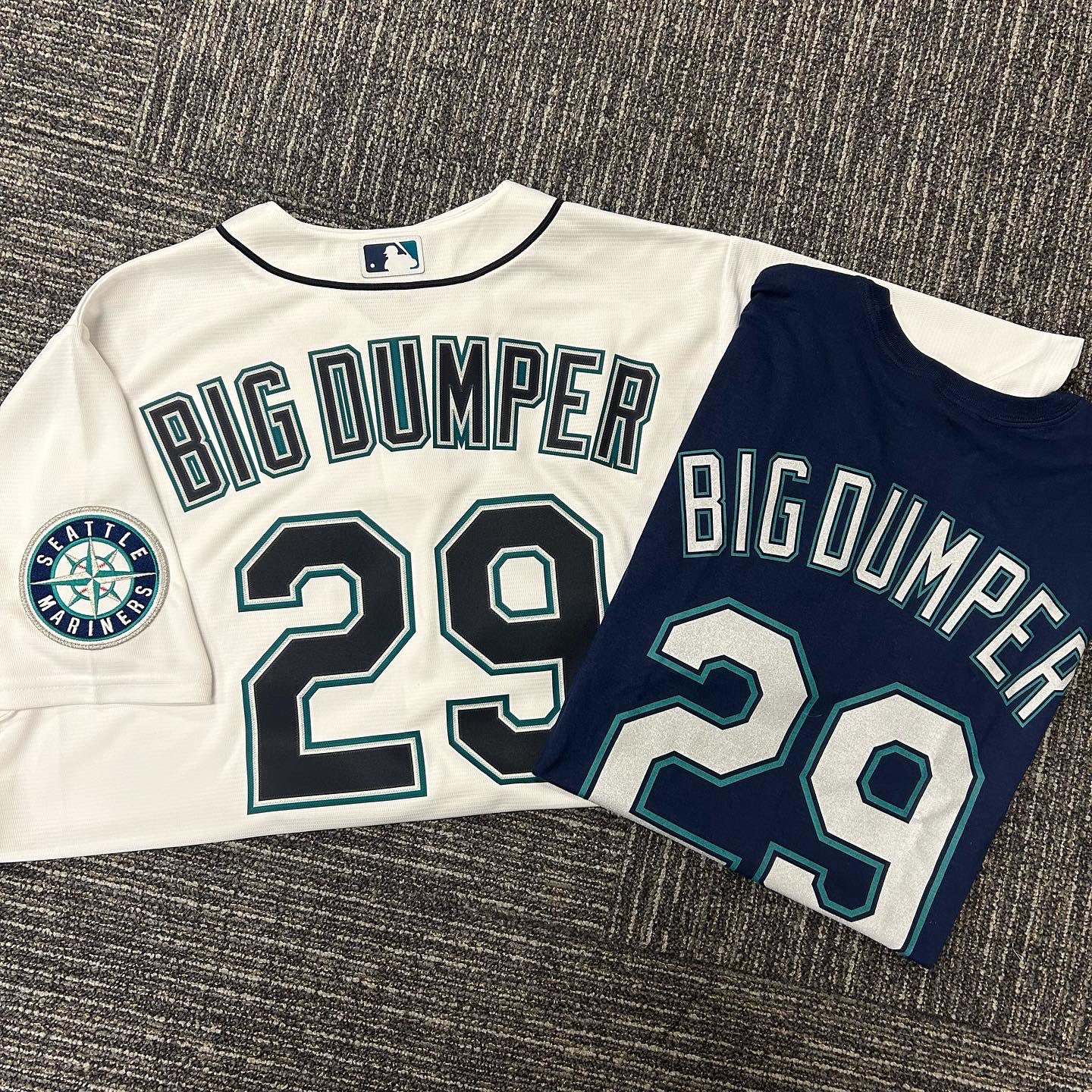 Mariners Team Store on X: 🚨NEW ARRIVAL🚨 Big Dumper jerseys & player  tees are HERE & ours come with an EXCLUSIVE sleeve patch! Give the gift  of a new @Mariners jersey or