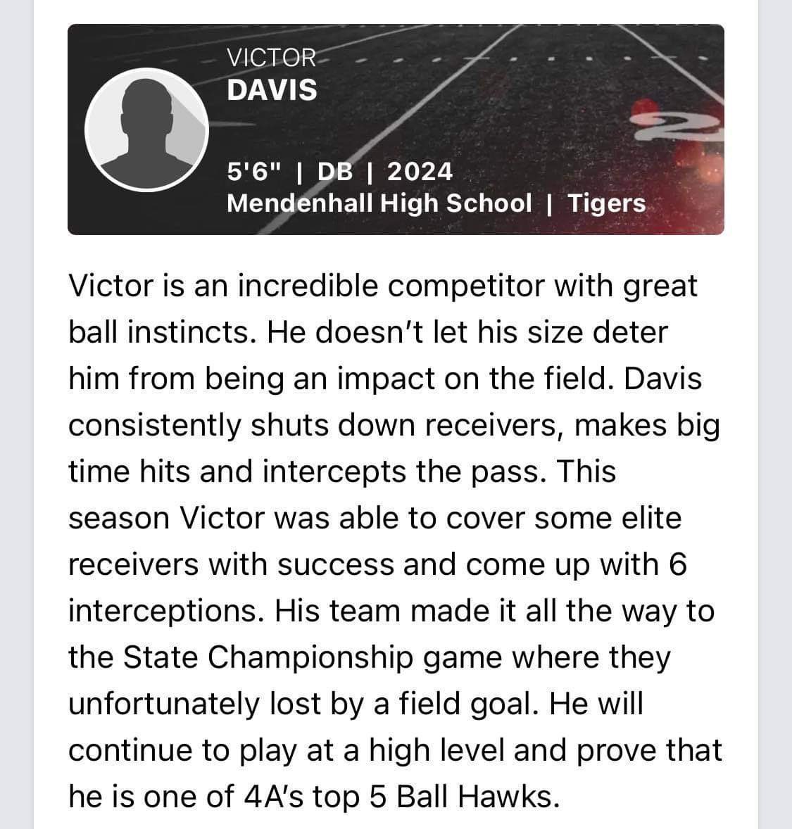Congrats <a href="/primetimevicc13/">Victor Davis</a> ‼️

#TigerPride 🐅