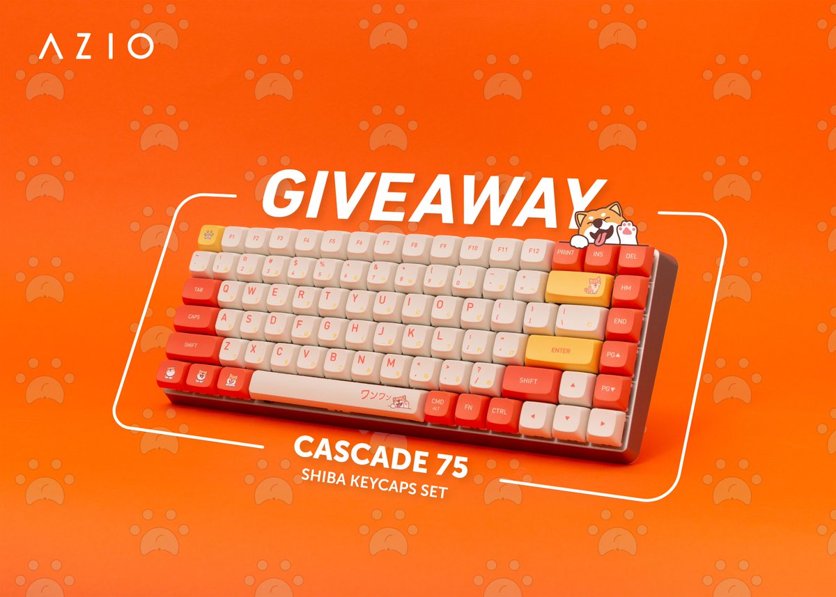 AzioCorp's tweet photo. 🐶 Shiba Lovers Giveaway! 🐶

We’re Giving Away Our Cascade 75 Bronze Keyboard (Brown Switches) With Our Shiba Keycaps Set! 🙌

To Enter:
- Like and Retweet 👍
- Follow Us ✅
- Comment a GIF ❤️

US Only. Winner Will Be Chosen on Friday, 12/16/22.
Good Luck!! 😀 https://t.co/muKddM8gTH