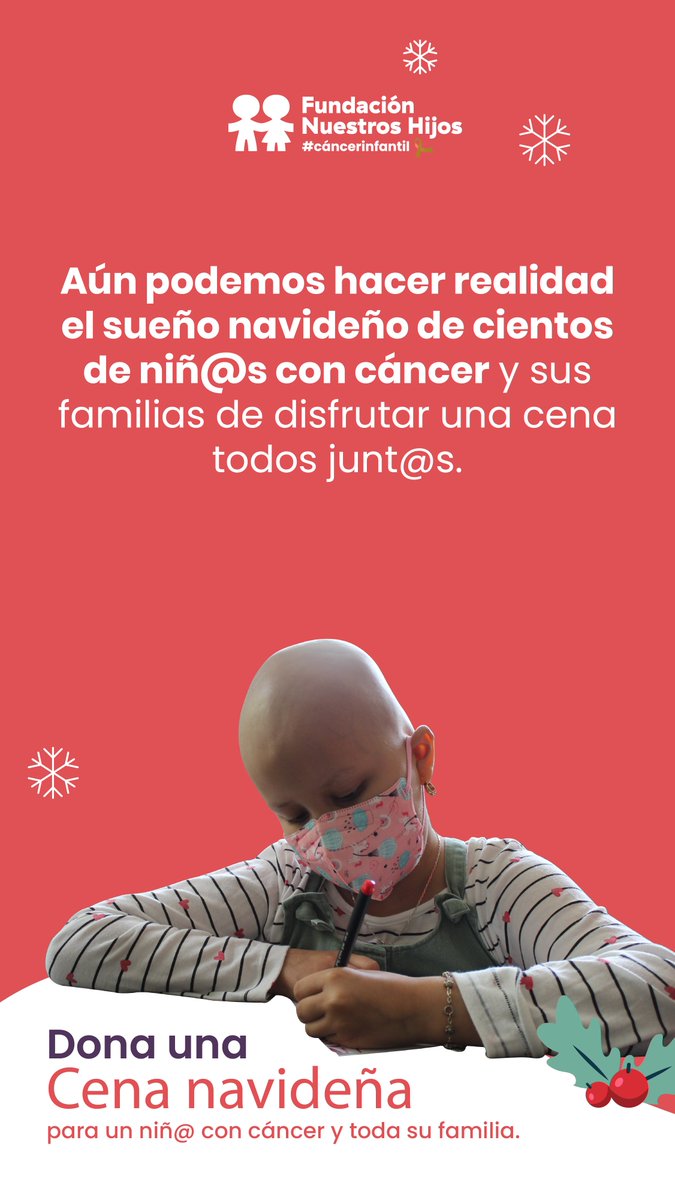 Al igual que tú, deseamos que esta Navidad esté repleta de sentido y mucho amor ❤️ 
L<a href="/s/">『S』</a> niñ@s con cáncer de la Fundación pidieron disfrutar de una deliciosa cena navideña junto a toda su familia 🎄 
¿Hagamos realidad su deseo? ✨  🙏 
Dona aquí 👉 bazardelavida.cl/product-page/c…