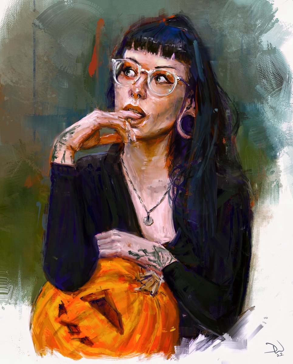 With Christmas around the corner my timing is nothing if not impeccable, but as soon as I saw this Halloween shoot by svartura on Instagram, I had to give it a go.

Made with @procreate.

#artistsontwitter #portraitart #gothgirl #altmodel #glassesgirl #procreate #digitalpainting