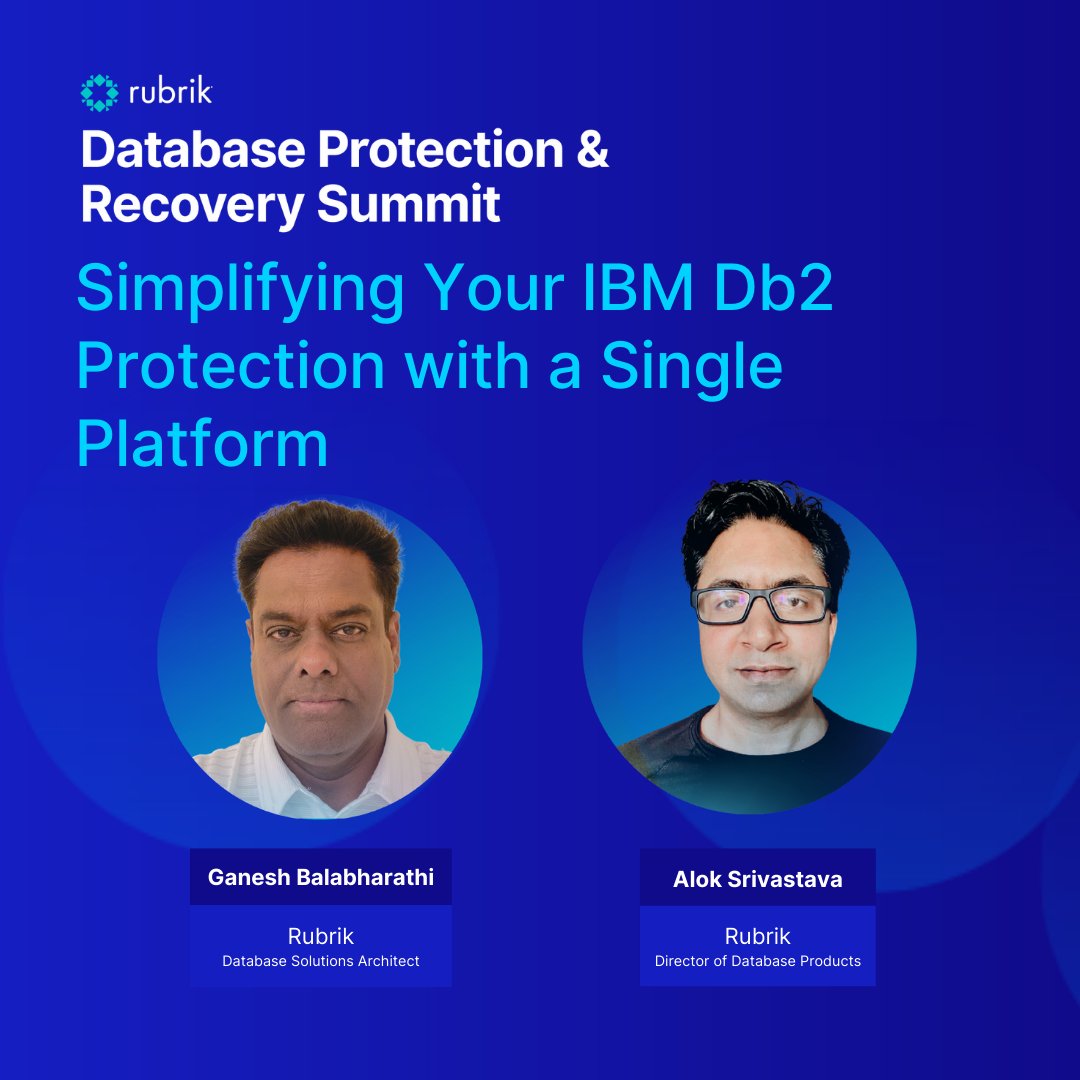 rubrikInc's tweet image. Modern problems require modern solutions! 🦾 Rubrik is bringing modern database protection to #IBMDb2 databases. Join us at the Database Protection &amp;amp; Recovery Summit to learn more 👉 rbrk.co/3u7rx7h