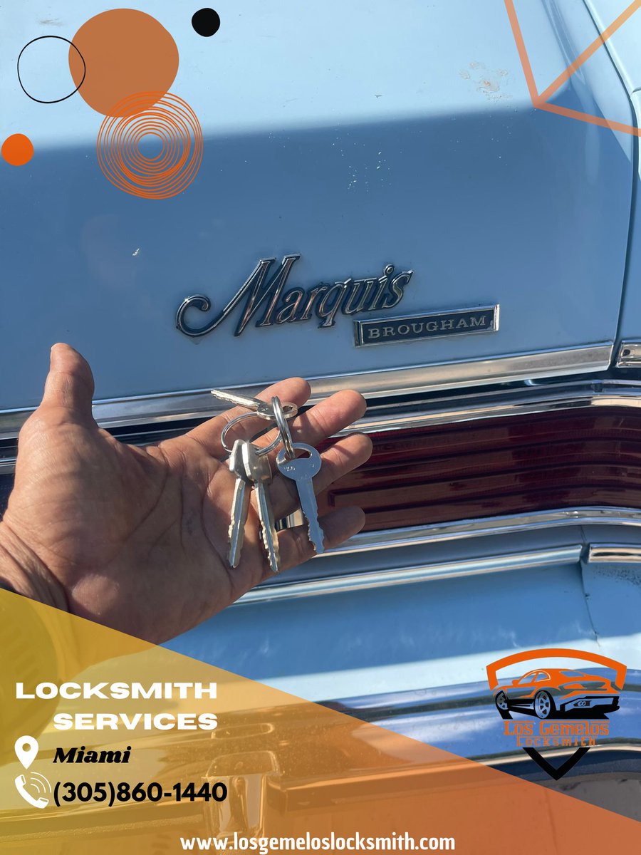 losgemeloslock's tweet image. En los Gemelos Locksmith tenemos todos los servicios de cerrajería, solo llamanos al 📲 (305)860-1440 #losgemeloslocksmith.

📌 Miami 

#programmingcar #programmingtcm #programmingpcm #programmingecu #ford #volskwagen #jeep #locksmith #llaves #securitysystem #miami