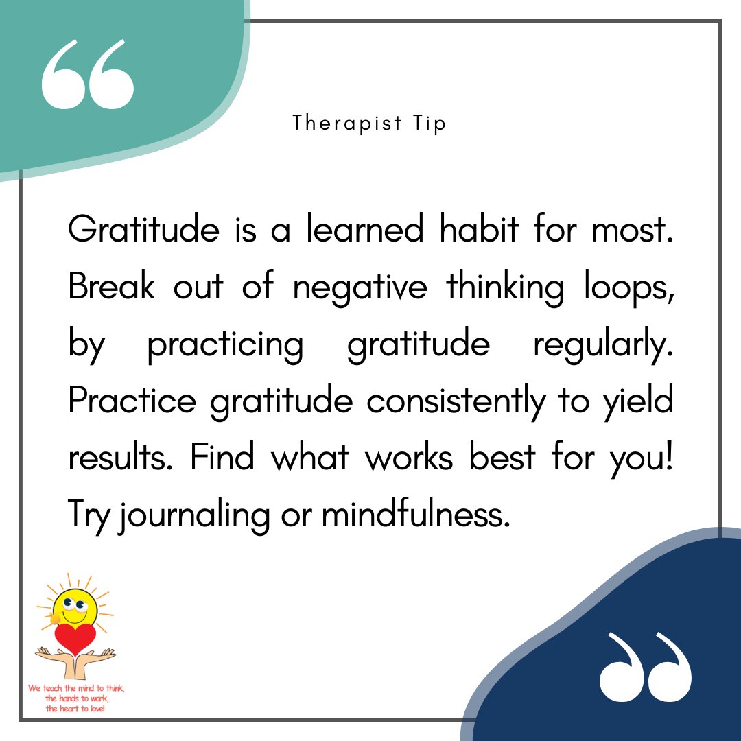 Here's a tip from our therapists!

#childtherapy #childcounseling #teentherapy #teencounseling #childpsychology #childpsychiatry #therapy #mentalhealth #therapisttip #IOP #ABA #CBT #DBT #ADHD #ODD #OCD #autism #parenting #socialskills #copingskills #mindfulness #gratitude