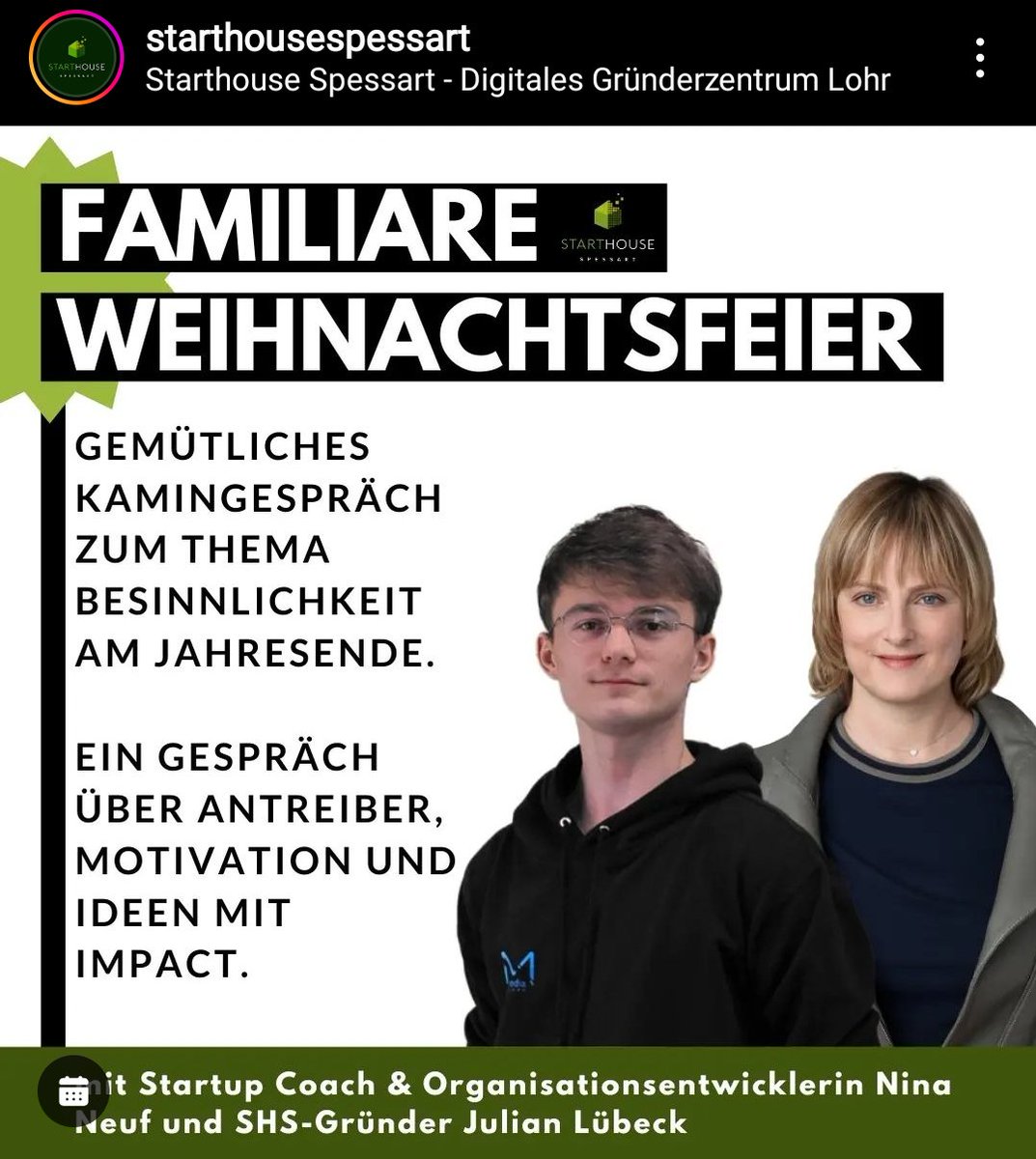 ninaneuf's tweet photo. Weihnachtsfeier am Kamin im #starthousespessart 
#besinnlichkeit #startup #impact https://t.co/c3JaxorWt2