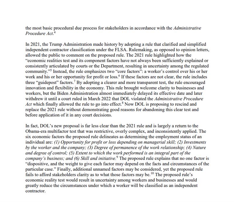 Read the bicameral letter, spearheaded by @virginiafoxx in the House, opposing @USDOL's vague proposed rule, which unfairly targets independent contractors and infringes upon worker #freedom 👇 republicans-edlabor.house.gov/news/documents…