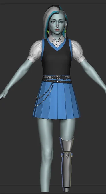 Progress on Frankie Stein, I've been a bit busy lately but soon I'll be able to dedicate them more time!!#MonsterHigh  #MonsterHighG3 #3dart #characterart #3dmodeling 