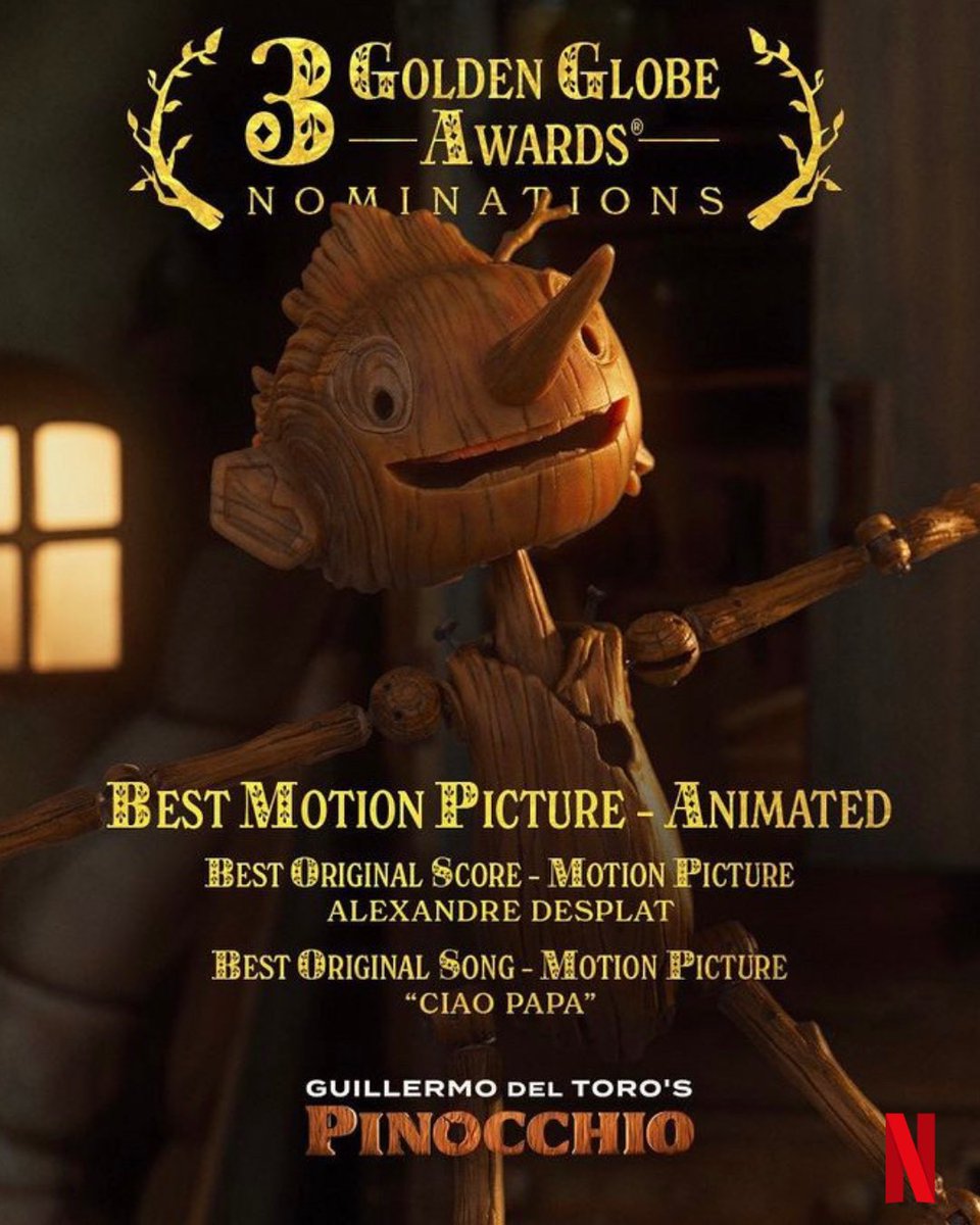 Go watch Guillermo del Toro’s #Pinocchio now on <a href="/netflix/">Netflix</a> ! Congrats to the team for the Golden Globe nominations!! Honored to be a small part of this #film.❤️<a href="/RealGDT/">Guillermo del Toro</a> <a href="/pinocchiomovie/">Guillermo del Toro’s Pinocchio</a> <a href="/goldenglobes/">Golden Globes</a> #guillermodeltoro #netflix #stopmotion #animation #netflixmovies #voiceover #adr