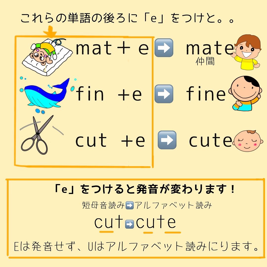 MichiroEnglish's tweet photo. 「マジックE 」の説明です。
#マジックEって何？
#フォニックスマジックE https://t.co/xmhjI1CyC9