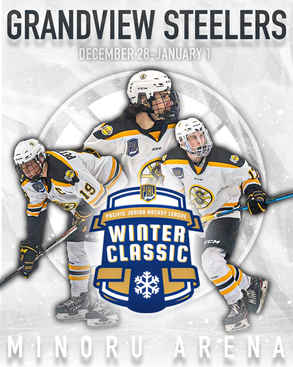 The #PJHLSteelers will be playing at the PJHL Winter Classic on Dec 30th and Dec 31st at Minoru Arena.

#SteeltownPride