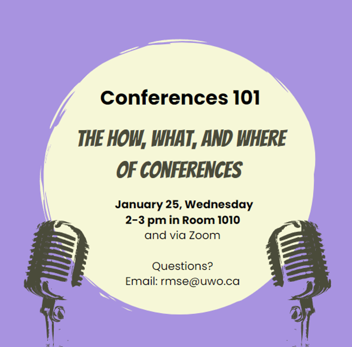 RMSE_Publicity's tweet photo. RMSE &amp; EGSA are proud to present the second session in the "Conferences 101" series! 

Join us to learn more about what to expect after being accepted to present! Excellent for RMSE and other conferences. Open to all grad students in all ARCs!

More info 👇 https://t.co/fD8ZLwIREe