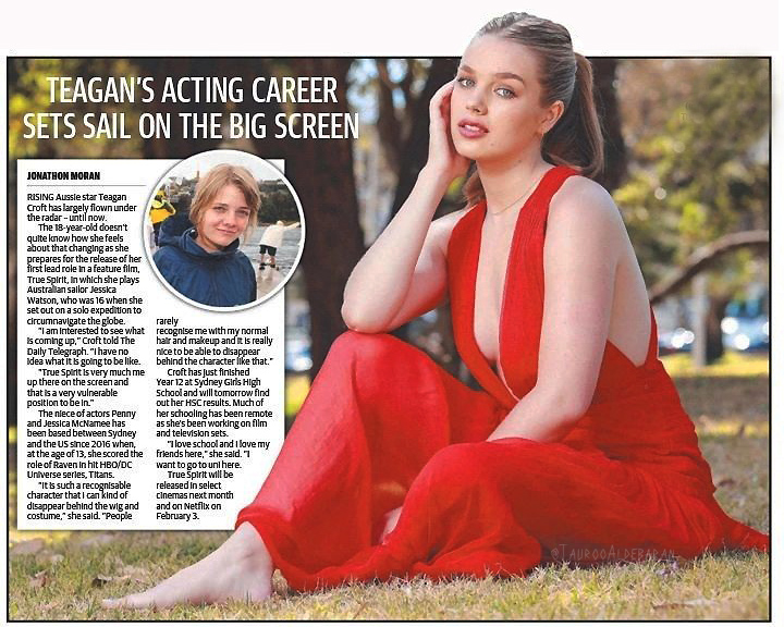 Teagan Croft for Daily Telegraph News promoting his next film #TrueSpirit which starts streaming February 3 on Netflix.