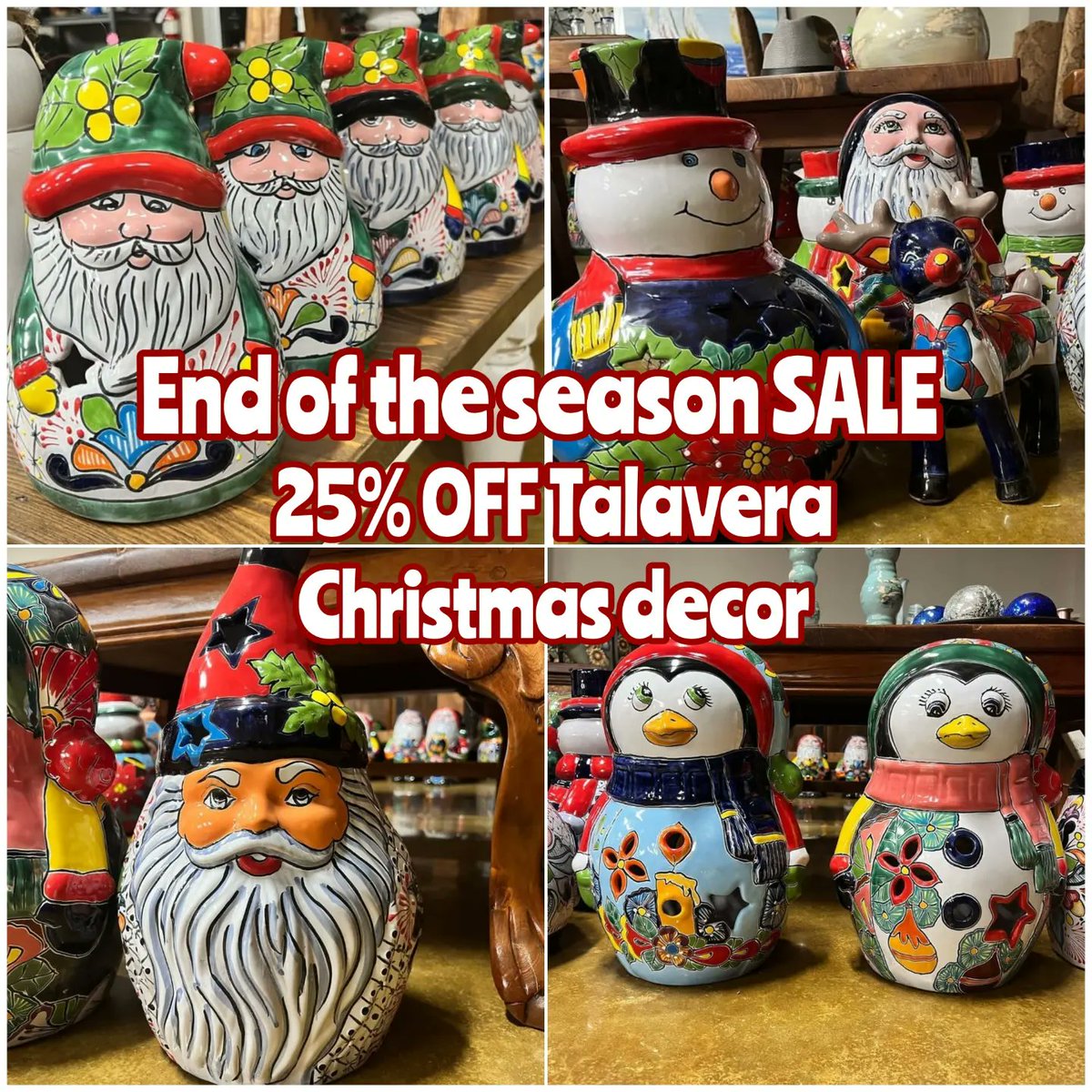 demanogallery's tweet photo. End of season sale
25% off Talavera Christmas decoration
https://t.co/caCbVPkl2W
#sale #decoration #houston
#chappellHill https://t.co/qkbY6A6oTW