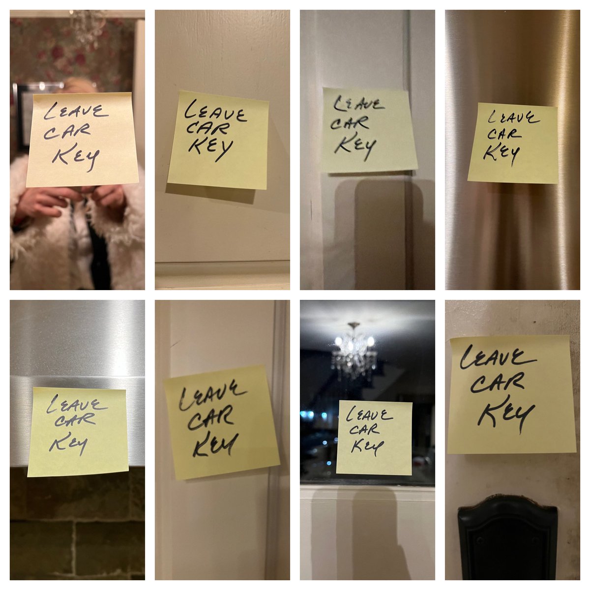 My parents are shipping their car back to Florida tomorrow. My Dad Mementoed my whole house with this reminder.