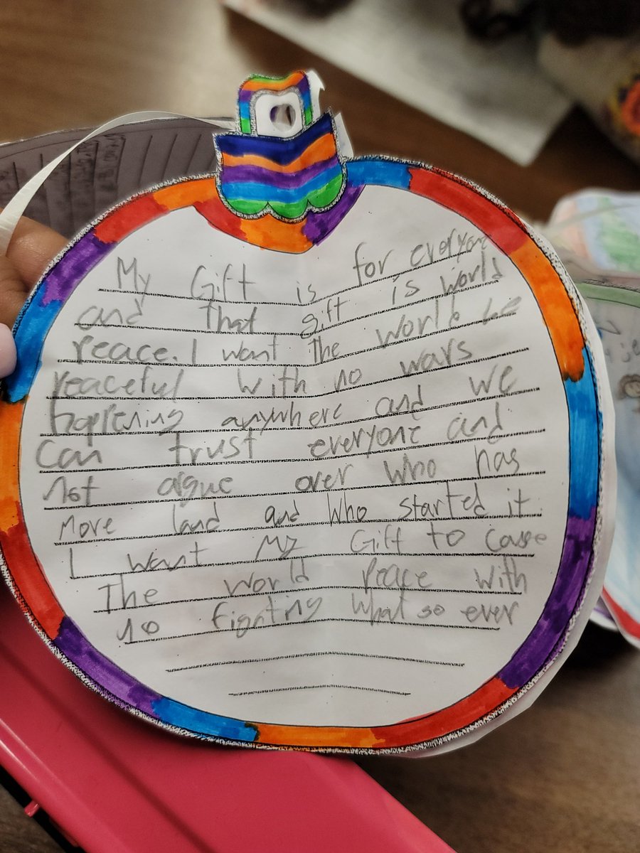 pguerrero5th's tweet photo. If I could give a gift to the world... Kids really enjoyed making these ornaments and writing about what their gift would be! @NISDVillarreal_ @NISDElemSS @nisdelemelar #5thGradeRocks #NISDElemSS #NISDSSIgnited https://t.co/oxbSWUAiwa