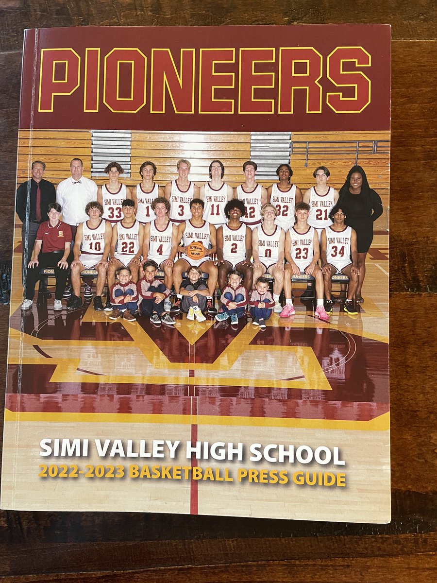 The annual Simi Valley press guide is always a great production and something the players will value forever. Pioneers off to a very positive start and so great to see. Craig Griffin is a chip off the old block ( Rich Griffin) and has the program headed to even more success.