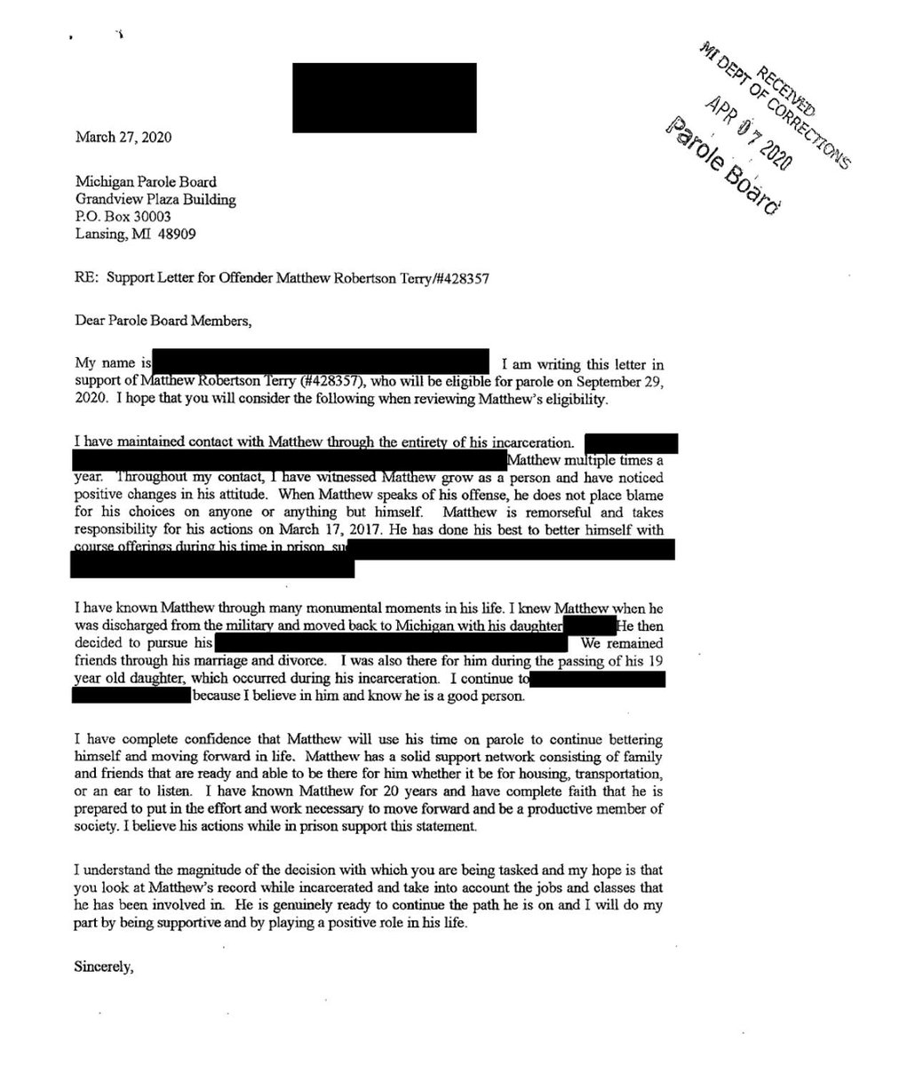 JuliaCourtTV's tweet photo. She begged a parole board to release him, not knowing he'd kill her when he got out.
We asked for a copy of any letters #MatthewTerry received from his victim while he was incarcerated the 1st time. The jail sent us this๐ #mathteachermurdertrial @courttv https://t.co/J5HtXdyDhl https://t.co/MBT541hD0a