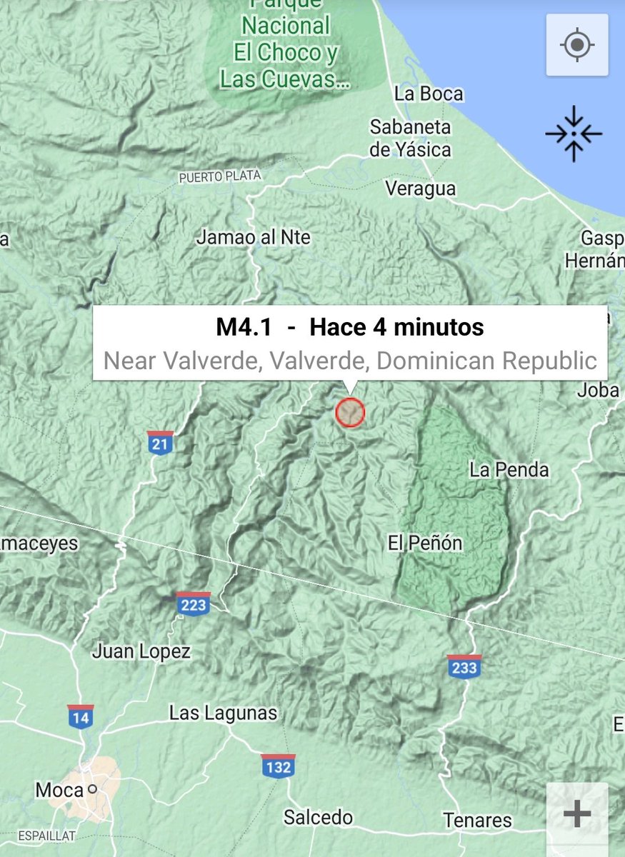 🚨 BOLETÍN ESPECIAL 🚨

El #Temblor sentido hace varios minutos, tuvo su epicentro al los alrededores de Salcedo, zona Noreste de la República Dominicana. 
Magnitud del sismo: 4.1 grados.
Preliminar... #TemblorEnRD
