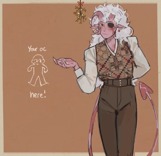 Asked who you guys would want to see for the #ocmistletoe that's going around and most replies said saffron,, havent done many of these kinds of collab trends but here he is! #oc #dnd 