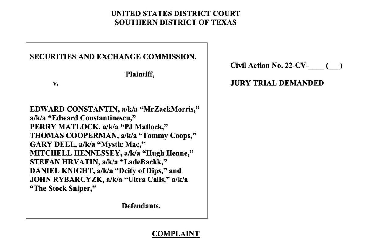 gurgavin's tweet photo. MULTIPLE LARGE TWITTER FRAUD ACCOUNTS JUST GOT SUED FOR SCAMMING THEIR FOLLOWERS BY LYING AND  DUMPING PENNY STOCKS ON TO THEM https://t.co/eFPWtweZI7