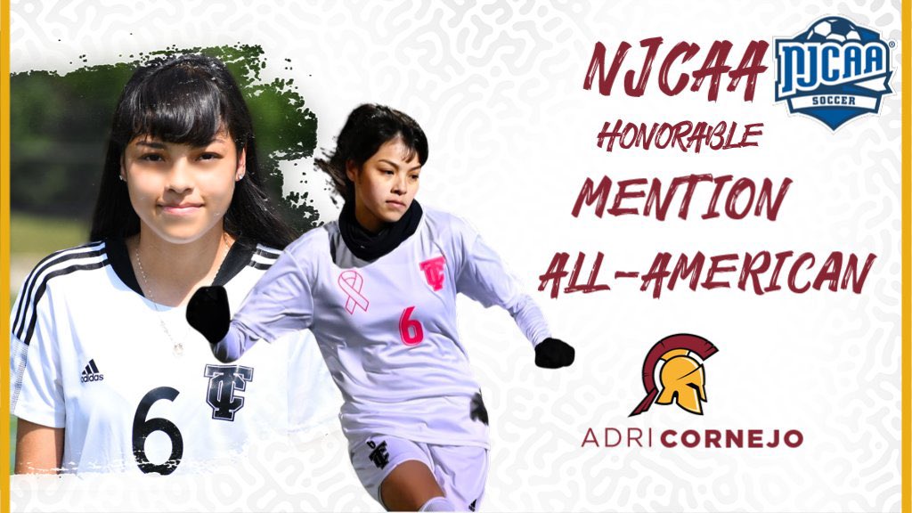 Congratulations to Adri Cornejo as she was named <a href="/NJCAA_Soccer/">NJCAA Soccer</a> DII Honorable Mention All-American! She becomes the 2nd All-American in program history! #WeRTriton #TrojanPride