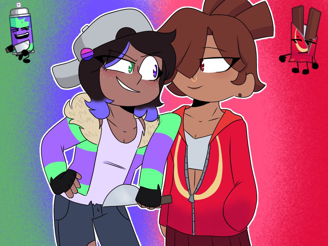 chloefandomarts's tweet photo. When your favorite osc ship pair is Lesbian and Bi 
Funny how it’s mostly sacri’s stuff 
I’ll probably do more of this type of pairing if ya wanna suggest some to me 
[#osc #EEEosc #BURNEROSC #Obs #sacriverse #OBSosc #fanart #excellententites] @WebzForevz https://t.co/40M5LYgsW2